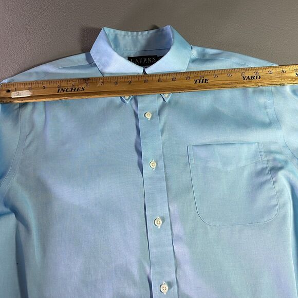 LAUREN RALPH LAUREN Shirt Classic Fit Button Down Long Sleeve Mens 16.5 Teal - Picture 5 of 9